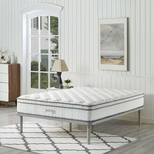 Miniatura 11 de Modway Jenna - Colchón King de muelles interiores (8 pulgadas), Espuma, Blanco