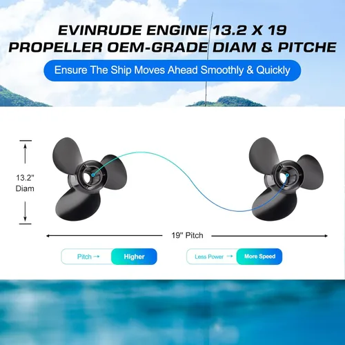 Miniatura 3 de Hélice del barco del OEM 13.2x19 de aluminio Prop Fit BRP Johnson Evinrude OMC Stern Drive 40-140 HP Motor fuera de borda 13 piezas del diente