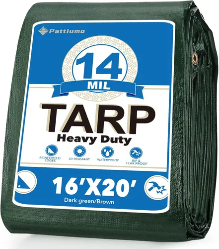 Miniatura 11 de Pattiumo Lona impermeable de 8 x 10 pies y 14 mil de lona resistente multiusos, cubierta protectora impermeable, resistente a los rayos UV, todo