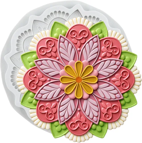 Miniatura 15 de Moldes de silicona estilo barroco con espirales, moldes de encaje, moldes de flores en relieve, molde de filigrana para decoración de pastel