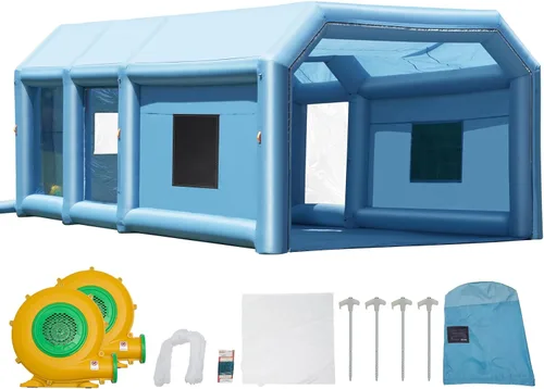 Miniatura 10 de VEVOR - Carpa inflable para pintar con pistola de 13x10x9 pies, cabina de pulverización inflable, carpa de pistola de pintura para automóviles