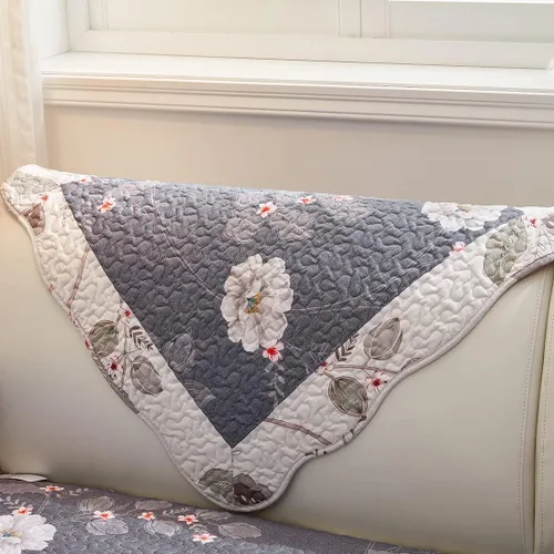 Miniatura 5 de Funda de algodón con retazos para sofá, funda acolchada con estampado floral de granja para sofá modular, funda antideslizante para sofá seccional
