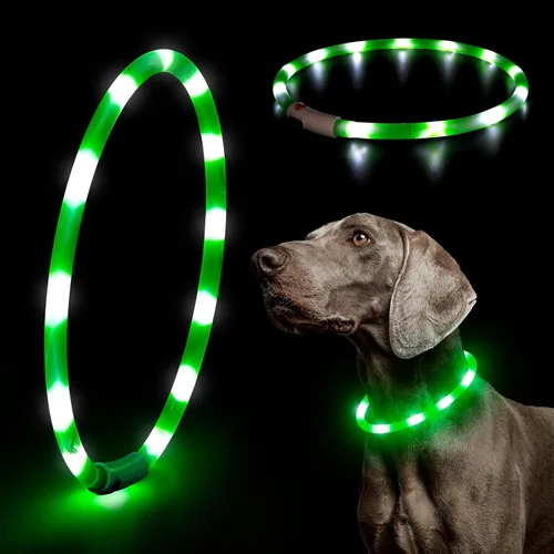 Miniatura 8 de Collar de perro LED Higo - Collares de perro con luz recargable por USB, collar LED para perros con flash DIY para paseos nocturnos de tus perros
