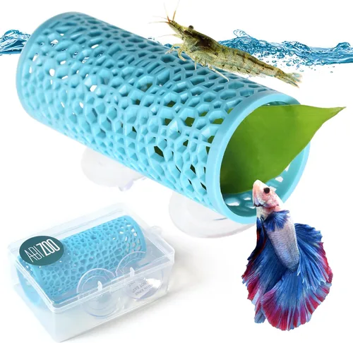Miniatura 11 de Abizoo Betta Toys - Túnel Hueco Verde Oscuro para Pez Betta y Escondite para Reptiles - Decoración de Acuario de Enriquecimiento Seguro