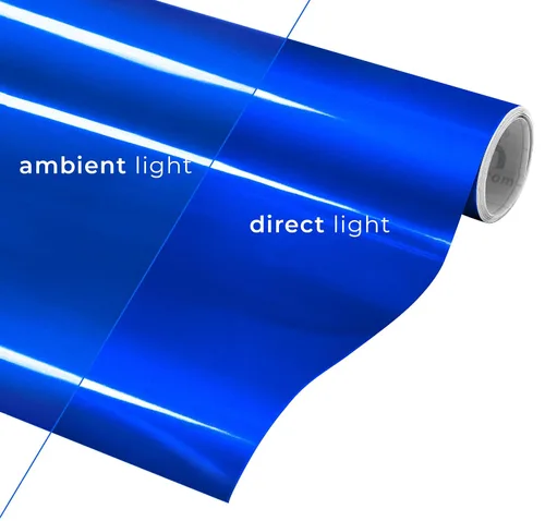Miniatura 2 de VViViD DECO65 - Rollo de vinilo adhesivo permanente azul reflectante de 12 pulgadas x 4 pies, incluye hoja de papel de transferencia de 12 x 12