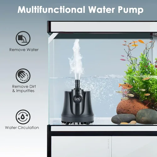 Miniatura 5 de AQQA Bomba de agua sumergible para acuario de 265-800 GPH con interruptor ajustable, eliminación de agua y bomba de limpieza de sumidero de drenaje