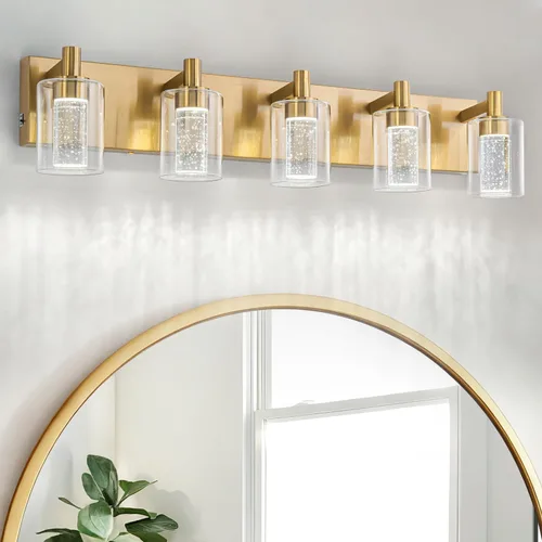Miniatura 12 de SineRise - Luz de tocador con 3 modos de color (3000K/4000K/6000K), lámpara de baño LED con protección ocular, lámpara de pared moderna regulable