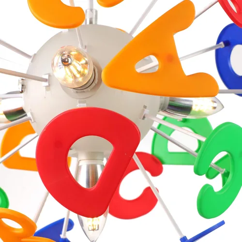 Miniatura 3 de Lámpara colgante decorativa para habitación de niños, luz ambiental CraftThink para niños, candelabro de letras de globo de 15.75 pulgadas de ancho
