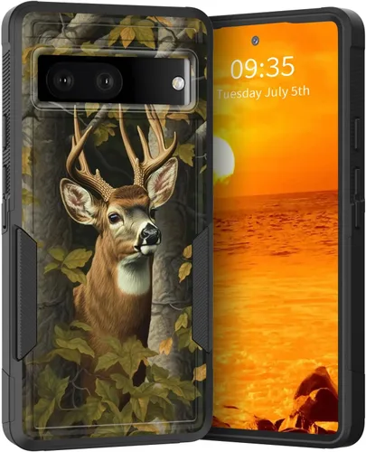 Miniatura 189 de Funda para Pixel 6A, Híbrida de Doble Capa de Servicio Pesado Resistente a Prueba de Golpes PC Duro + Funda Protectora de Silicona Suave para Google