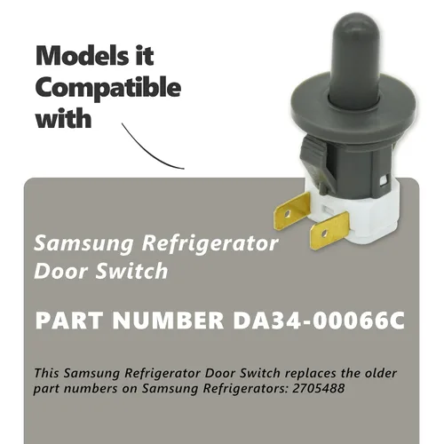 Miniatura 3 de DA34-00066C - Interruptor de puerta para refrigerador, electrodomésticos compatibles con varias luces de puerta Samsung de 2 pines