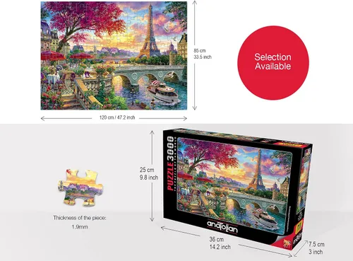 Miniatura 2 de Anatolian Puzzle - Blooming Paris, rompecabezas de 3000 piezas #4919, multicolor