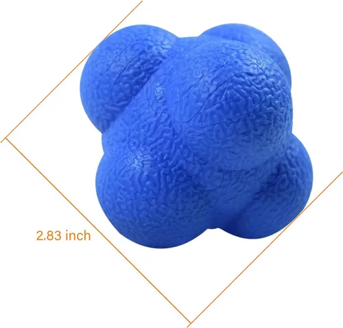 Miniatura 2 de AIRLAXER Bola de reacción, bola refleja para entrenamiento de coordinación ojo-mano, 2.83 pulgadas, paquete de 3 unidades, azul, amarillo, gris
