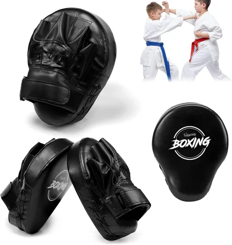 Miniatura 7 de Valleycomfy - Manoplas de boxeo curvadas de piel sintética para entrenamiento
