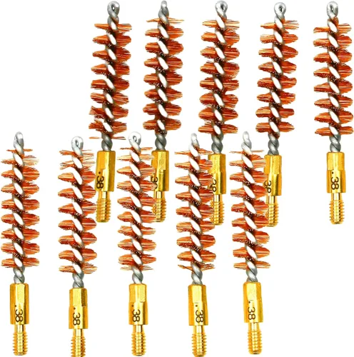 McJ Tools Cepillos de Ánima de Bronce - Cepillos de Ánima de Calidad Premium para Limpieza y Mantenimiento de Pistolas y Rifles