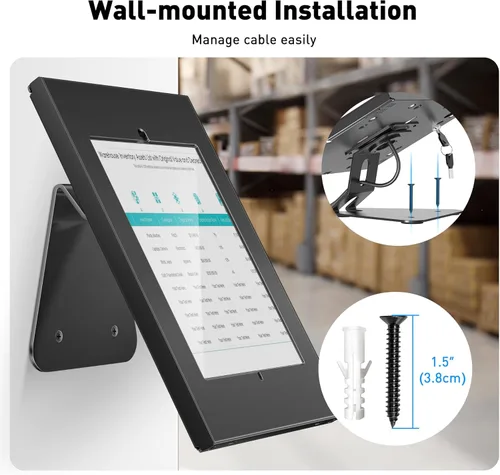 Miniatura 5 de AboveTEK Soporte antirrobo para tablet, soporte de seguridad y bloqueo para iPad, soporte de posición de montaje en encimera y pared, soporte