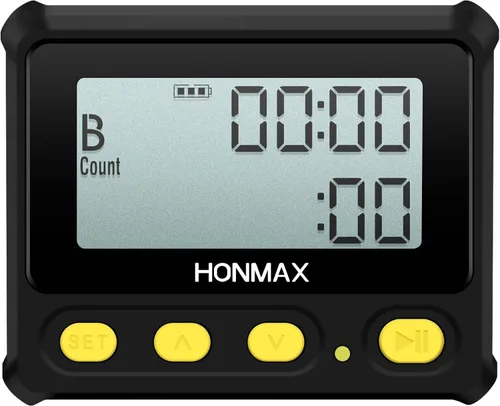Miniatura 7 de Temporizador de intervalo 8200 y cronómetro, retroiluminación, carga USB-C, reloj Negro y amarillo