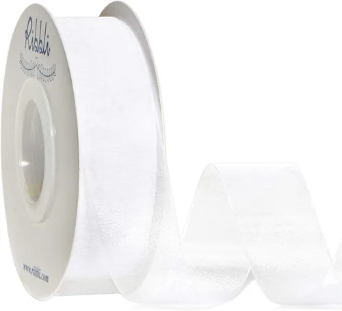 Miniatura 34 de Ribbli - Cinta de organza color oro pálido, 1/2 pulgadas x 50 yardas continuas, cinta transparente dorada para envolver regalos, envolver galletas