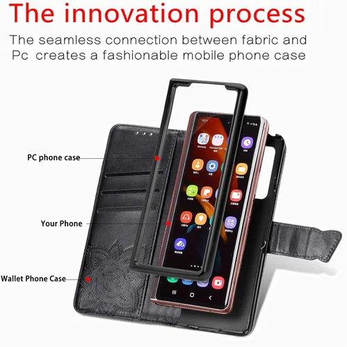 Miniatura 8 de Wallet Case for Samsung Galaxy Z Fold 5 Case Crystal Glitter Bling with Card Holder Stand Leather Flip Phone Case Diamond Butterfly Protective Case