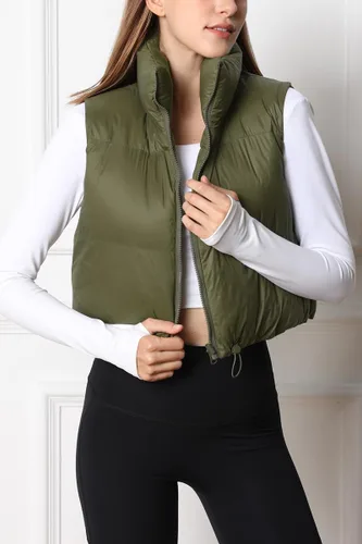 Miniatura 2 de AUTOMET Chaleco acolchado corto para mujer, ligero, sin mangas, cálido, chaleco acolchado