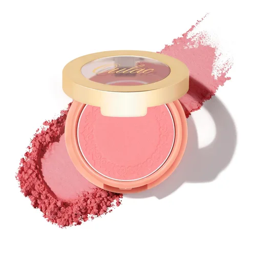 Miniatura 18 de Oulac Polvo de maquillaje de rubor marrón ciruela, mezcla de rubor en crema de color rico, piel bronceada mate natural, vegano y libre de crueldad