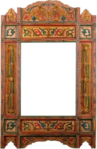Miniatura 6 de Marco de espejo marroquí, espejo de granja, espejo de arco, espejo de madera grande, marco de espejo de baño rústico, pared colgante rectangular