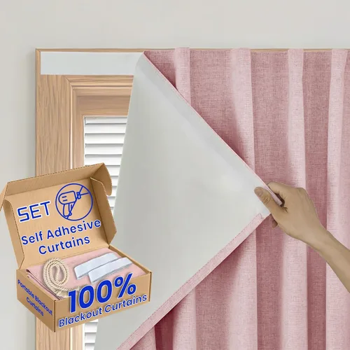 Miniatura 20 de Cortina opaca adhesiva, tratamiento completo de ventana de oscuridad para oficina en casa