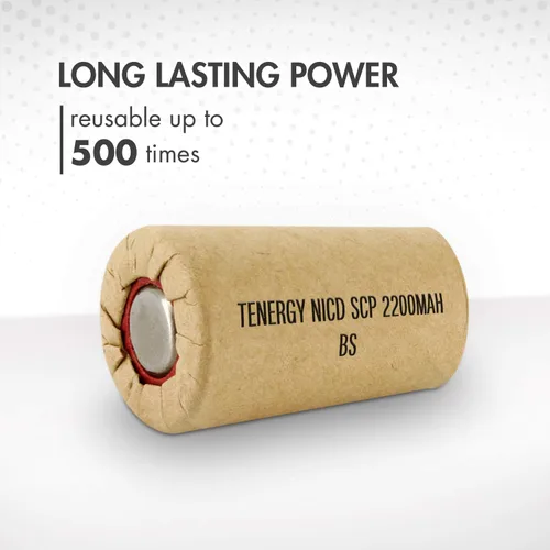 Miniatura 5 de Tenergy 1.2V NiCd SubC 2200mAh batería recargable envuelta en papel superior plana - 15