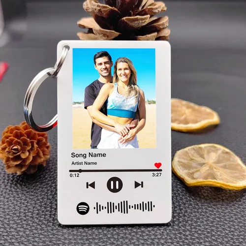 Miniatura 19 de Llavero personalizado de Spotify con imagen, llavero acrílico personalizado para fotos, llavero de código de canción de música de Spotify escaneable