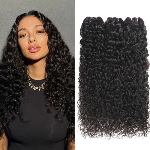 Beauty Queen 16A Paquetes de Cabello Crudo Ondas de Agua 14 16 18 Pulgadas 3 Paquetes 100% Cabello Virgen Brasileño Sin Procesar Paquetes Tejidos