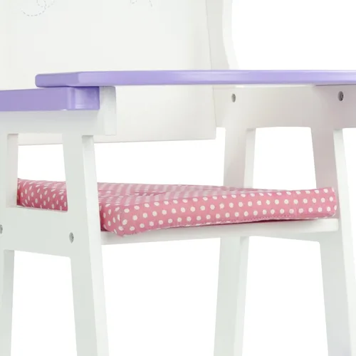 Miniatura 4 de Olivia's Little World - Silla alta para muñeca bebé princesa de lunares - Gris Blanco