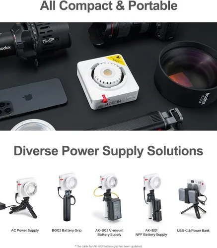 Miniatura 8 de Godox ML100R 110W RGB luz de video LED portátil, 1800K-10000K, HSI completo y CCT 1800K – 10,000K, CRI 95+, 14 FX, control de aplicación/a bordo