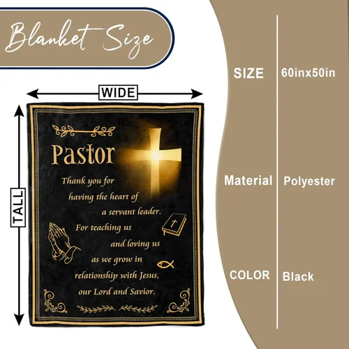 Miniatura 6 de Kituzol Manta de Regalos de Agradecimiento para Pastor 50"X60" - Regalos Únicos para Pastor - Regalos para Pastor - Regalo de Decoraciones