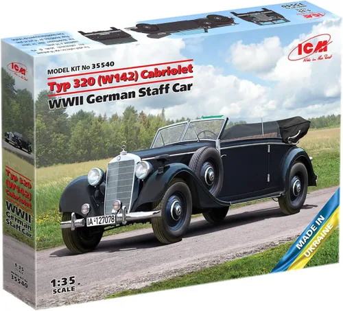 ICM 35540 - Typ 320 (W142) Cabriolet, WWII German Staff Car - Kit de modelos de plástico | Escala 1:35