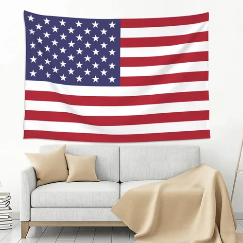 Miniatura 8 de JUHIOPOI Tapiz de la bandera de Estados Unidos, decoración de pared, pancarta colgante de arte para dormitorio, sala de estar, decoración del hogar