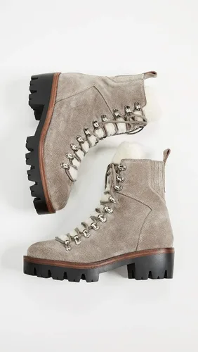 Miniatura 5 de Jeffrey Campbell Botas de combate Culvert Sherpa para mujer, color gris topo, bronceado, gris, talla 9.5 M de EE. UU, Bronceado, gris pardo