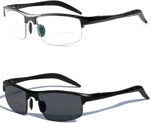 Lentes de lectura multifocales de magnesio de aluminio para hombre, presbicia, hipermetropía, gafas bifocales, sol fotocromáticas, NX