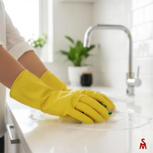Miniatura 2 de SteadMax 3/6 Pairs Cleaning Gloves, Reusable Natural Rubber Dish Gloves, Non-Slip Gloves for Kitchen and Household