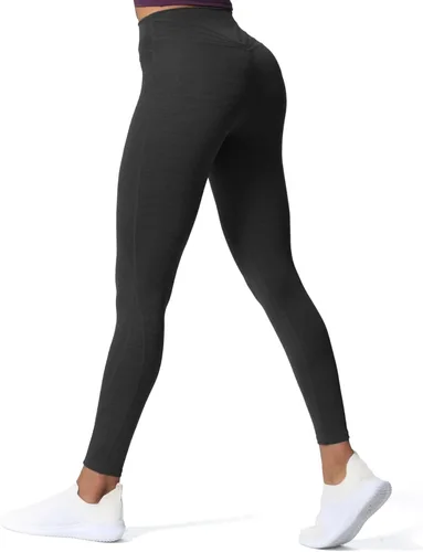 Miniatura 23 de Aoxjox Leggings de entrenamiento de cintura alta para mujer, pantalones de yoga Trinity, 26.5 pulgadas Negro