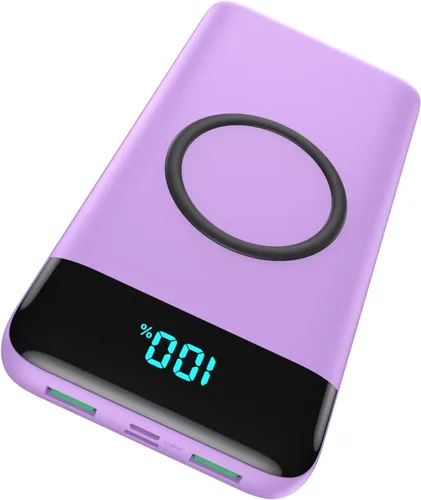 Miniatura 13 de Cargador portátil inalámbrico 30,800 mAh, 15 W de carga inalámbrica USB C, banco de energía con carga rápida de 25 W PD QC 4.0, 4 salidas, paquete