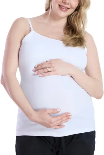 Miniatura 34 de Motherhood Maternity Camiseta sin mangas de lactancia con clip para mujer con correas ajustables y brasier integrado para lactancia materna