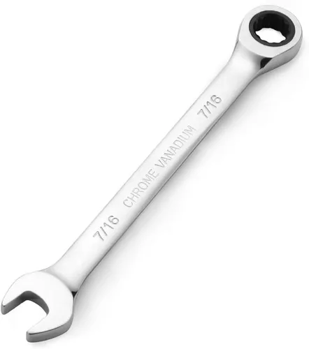 FLZOSPER - Llave de trinquete SAE de 7/16 pulg., Llave combinada de trinquete y extremo rectangular de 72 dientes