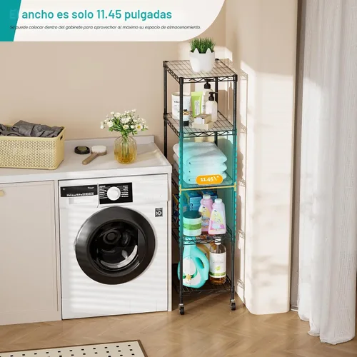 Miniatura 9 de SINGAYE Estantería de alambre para armario: unidad de metal ajustable para organización de lavandería, baño, cocina, almacenamiento en el hogar