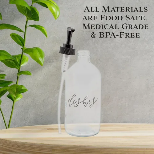 Miniatura 8 de Cornucopia Brands Botellas de bomba para platos de manos de 16 onzas (transparentes, juego de 2); dispensadores de bomba para cocina y hogar