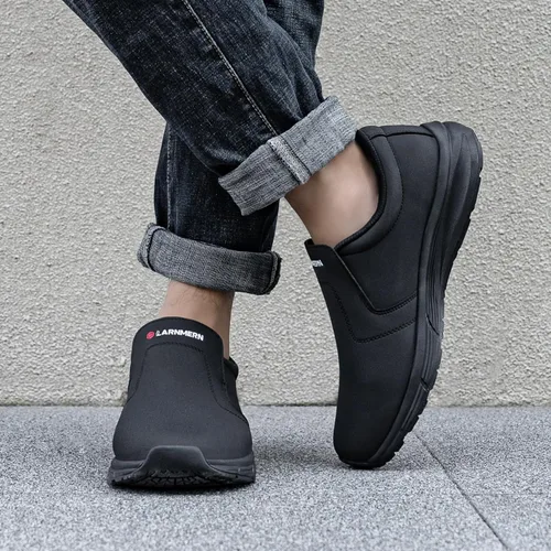 Miniatura 3 de LARN SAFETY Zapatos antideslizantes para hombre, para servicio de alimentos, zapatos de trabajo, impermeables, antideslizantes, para cocina, Negro