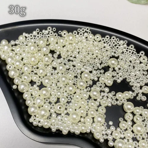 Miniatura 6 de Cuentas de perlas mixtas de 30 a 0.315 in, perlas redondas sueltas de satén, cuentas de plástico para hacer joyas, aretes, pulseras, collares
