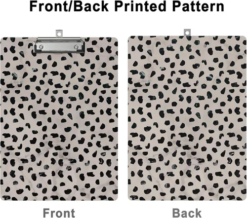 Miniatura 3 de Lindo portapapeles con diseño decorativo de madera de leopardo, tamaño A4/carta, tablillas con clip para aula y oficina, tamaño estándar 9" x 12.5