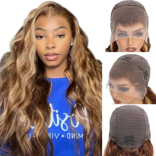 Miniatura 11 de Aaliweya Peluca de encaje frontal 360 HD con encaje frontal 360, peluca de cabello humano para mujer, densidad 180, prearrancada, sin pegamento, 1B