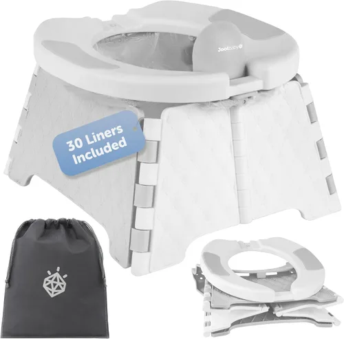 Miniatura 10 de Jool Baby Silla portátil de entrenamiento para ir al baño con bolsa de viaje y 30 forros, plegable, para uso en interiores y exteriores, camping