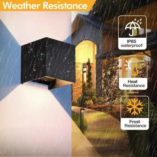 Miniatura 7 de 2 piezas de luces de pared G9 para exterior/interior, apliques de pared con luces hacia arriba y abajo, IP65 impermeables, iluminación moderna