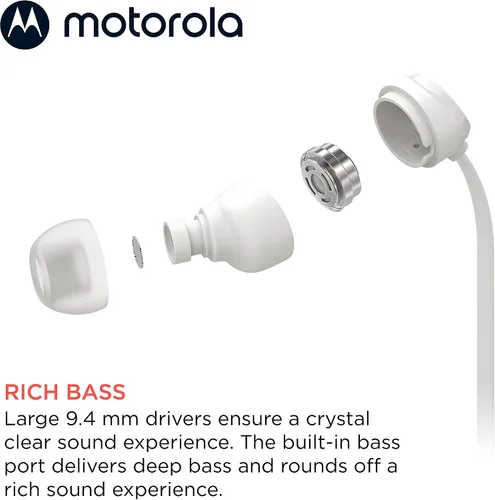 Miniatura 4 de Motorola Earbuds 3-S - Auriculares con cable con micrófono, auriculares intrauditivos con cable, cómodos auriculares de silicona ligeros, cable